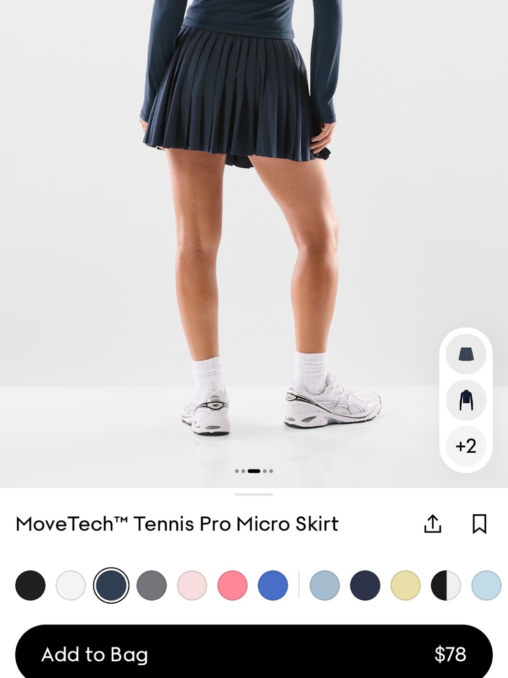 Aritzia MoveTech™ Tennis Pro Micro Skirt — Navy